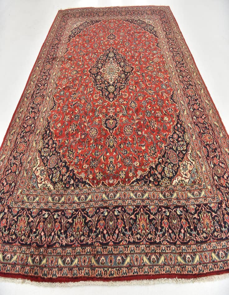 Detail image of  10' x 12' 8  Hand Knotted Mashad Persian Wool Rug