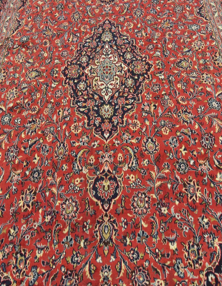 Detail image of  10' x 12' 8  Hand Knotted Mashad Persian Wool Rug