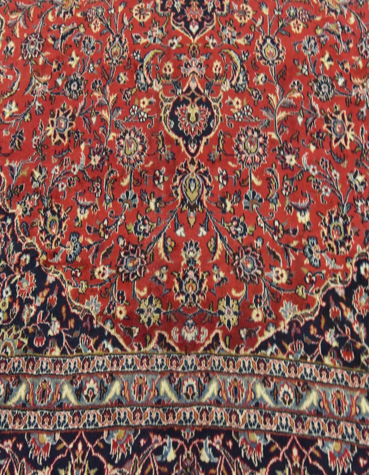 Detail image of  10' x 12' 8  Hand Knotted Mashad Persian Wool Rug