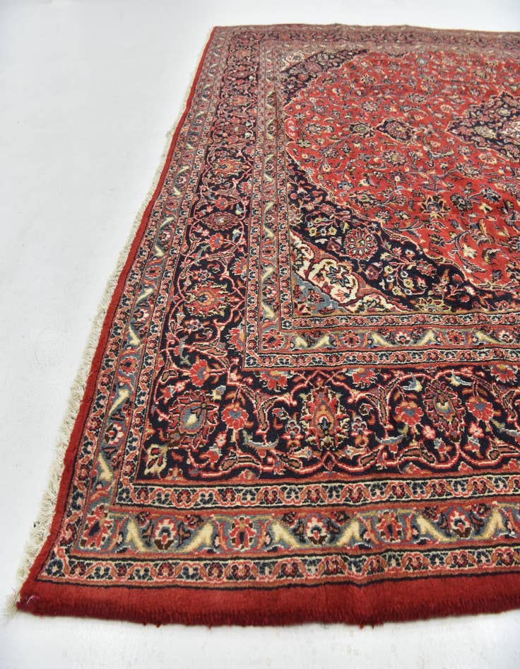 Detail image of  10' x 12' 8  Hand Knotted Mashad Persian Wool Rug