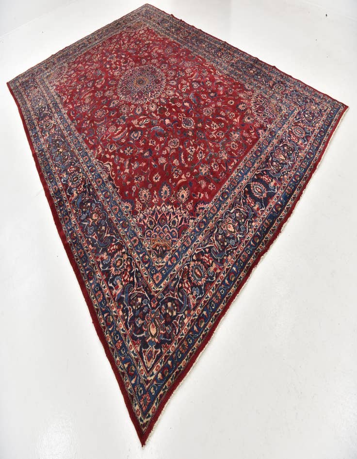 Detail image of  9' 8 x 13' 4  Hand Knotted Mashad Persian Wool Rug