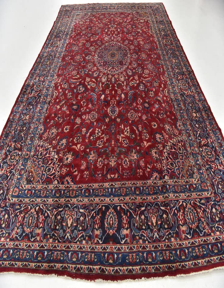 Detail image of  9' 8 x 13' 4  Hand Knotted Mashad Persian Wool Rug