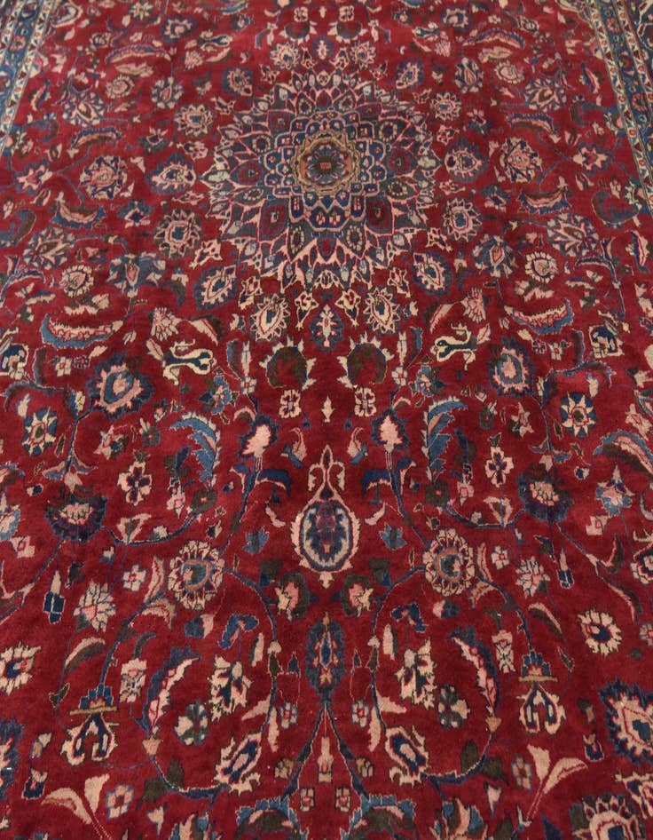 Detail image of  9' 8 x 13' 4  Hand Knotted Mashad Persian Wool Rug