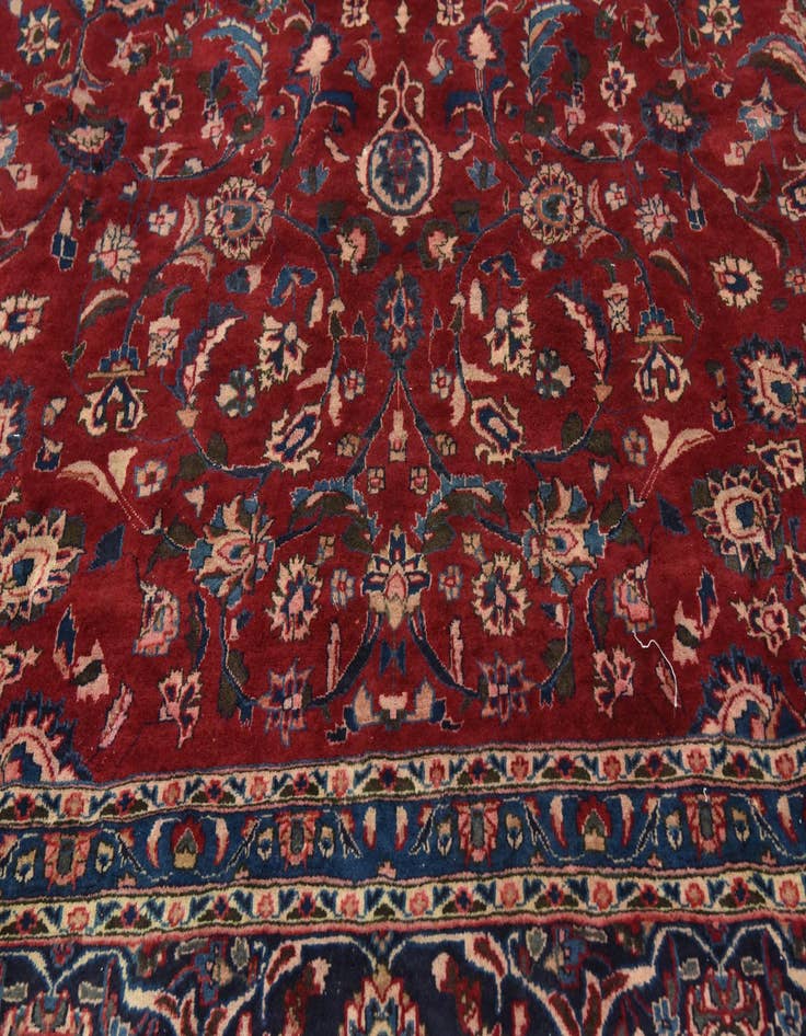 Detail image of  9' 8 x 13' 4  Hand Knotted Mashad Persian Wool Rug