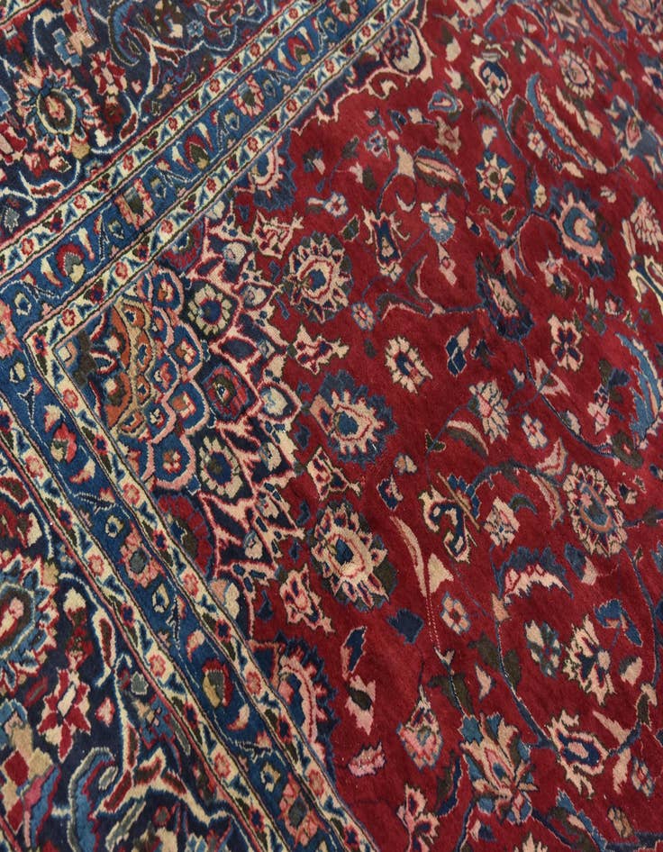 Detail image of  9' 8 x 13' 4  Hand Knotted Mashad Persian Wool Rug