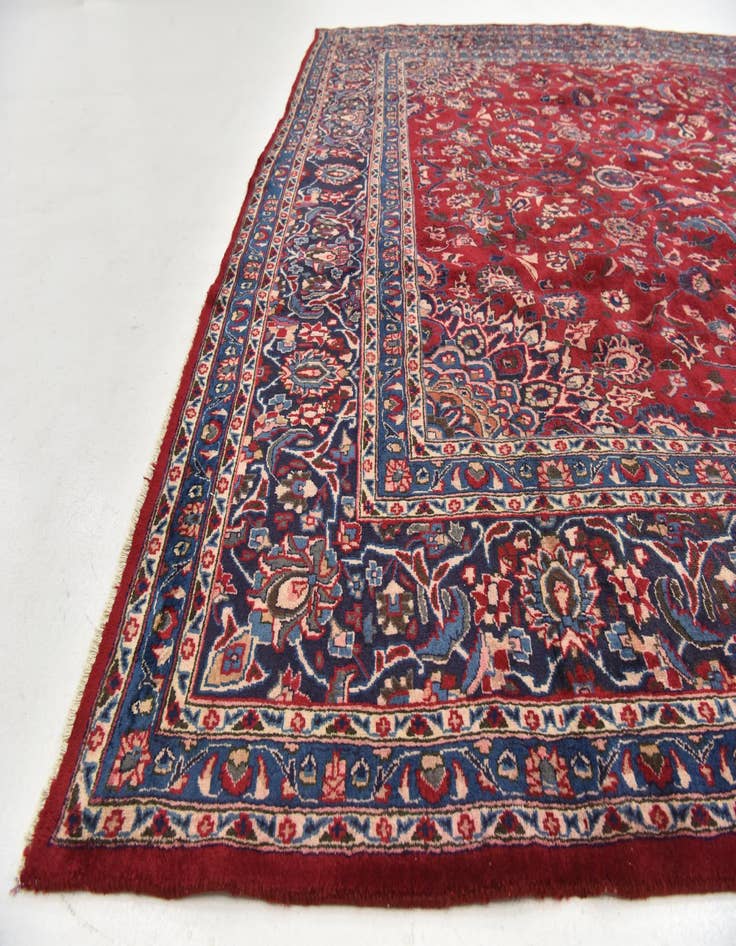 Detail image of  9' 8 x 13' 4  Hand Knotted Mashad Persian Wool Rug