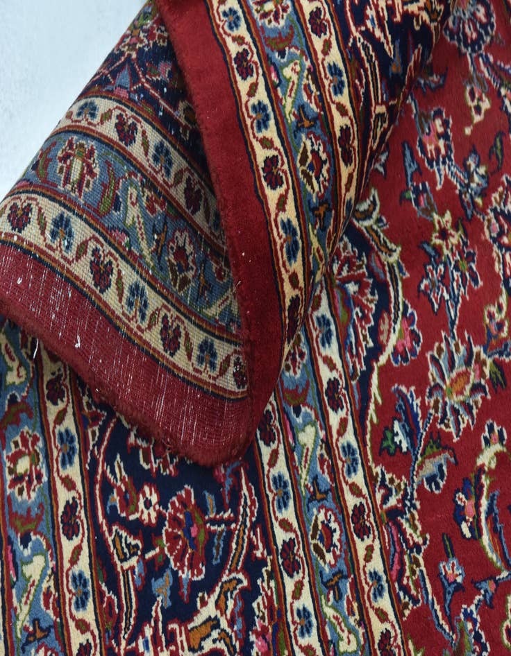 Detail image of  9' 9 x 12' 10  Hand Knotted Mashad Persian Wool Rug