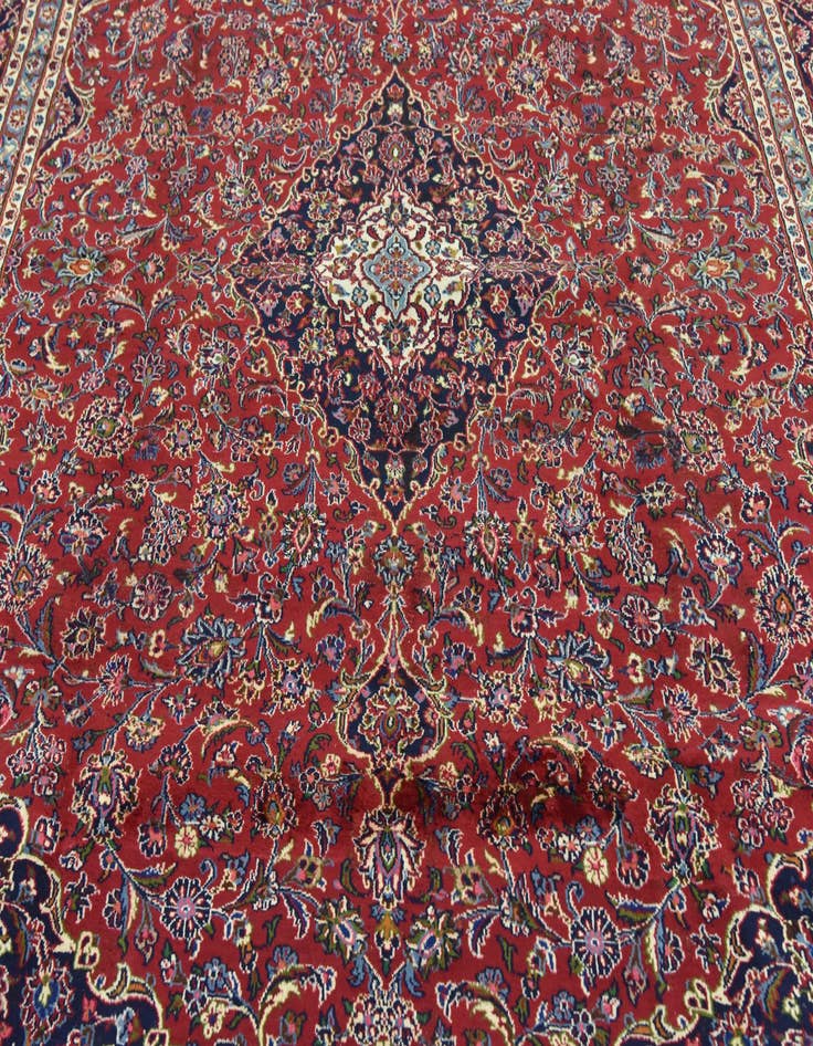 Detail image of  9' 9 x 12' 10  Hand Knotted Mashad Persian Wool Rug