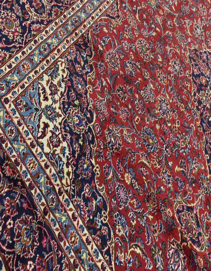 Detail image of  9' 9 x 12' 10  Hand Knotted Mashad Persian Wool Rug
