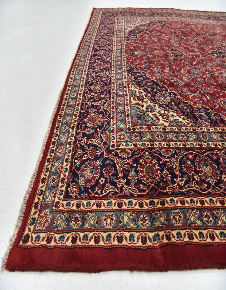 Detail image of  9' 9 x 12' 10  Hand Knotted Mashad Persian Wool Rug