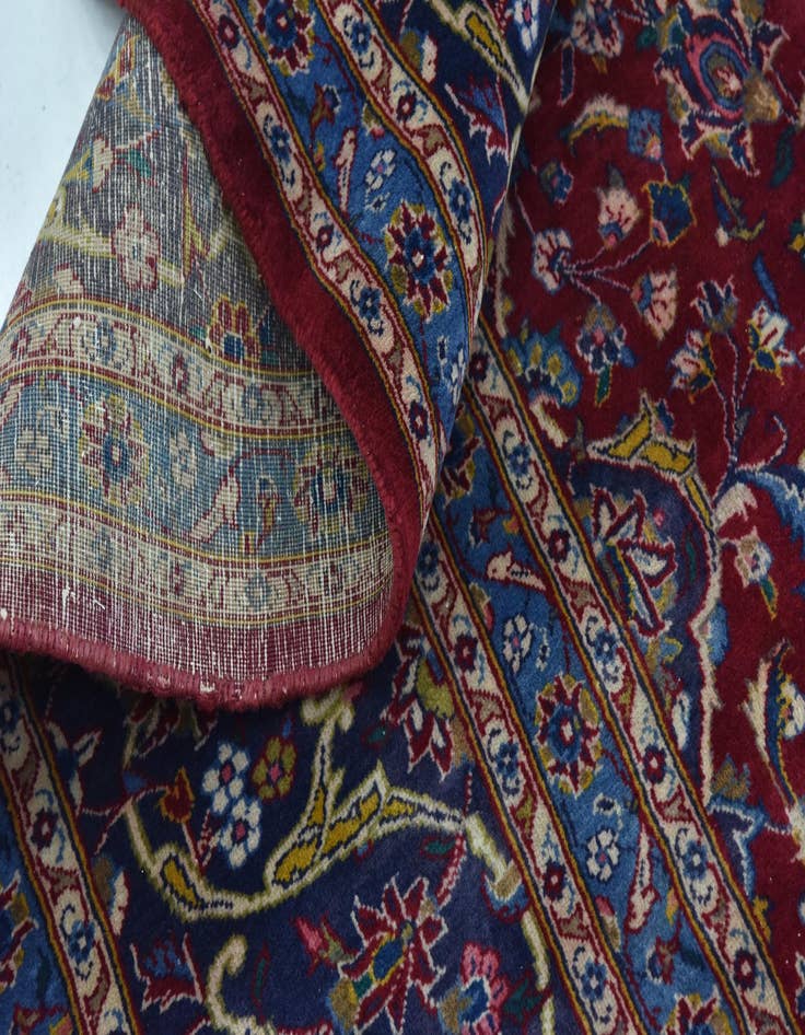 Detail image of  9' 7 x 12' 10  Hand Knotted Mashad Persian Wool Rug