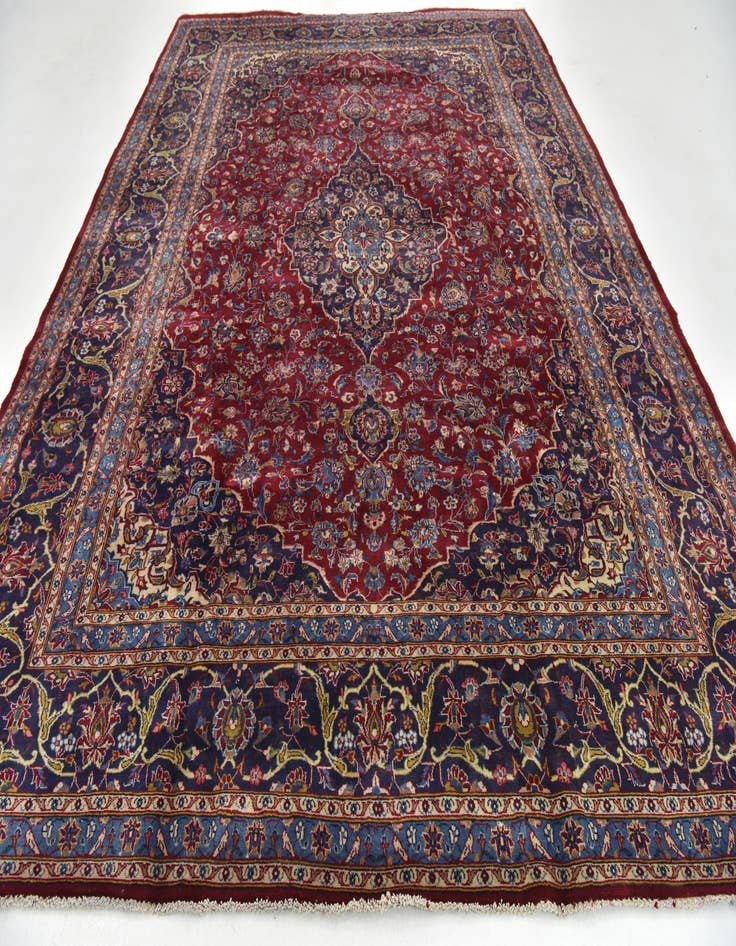 Detail image of  9' 7 x 12' 10  Hand Knotted Mashad Persian Wool Rug