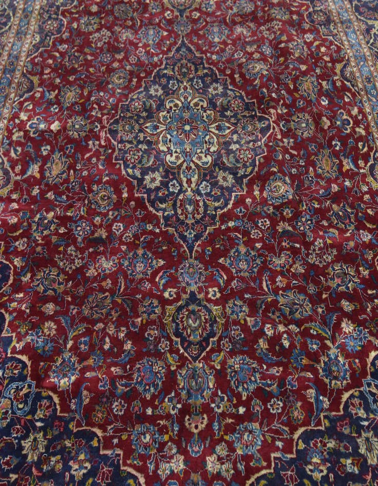 Detail image of  9' 7 x 12' 10  Hand Knotted Mashad Persian Wool Rug