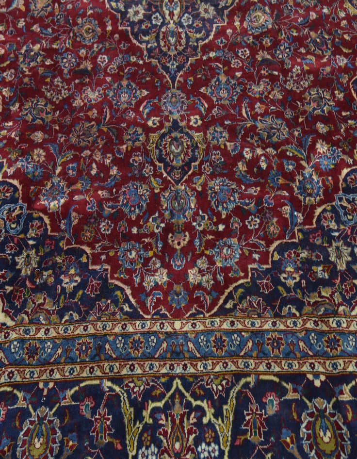 Detail image of  9' 7 x 12' 10  Hand Knotted Mashad Persian Wool Rug