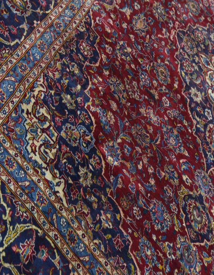 Detail image of  9' 7 x 12' 10  Hand Knotted Mashad Persian Wool Rug