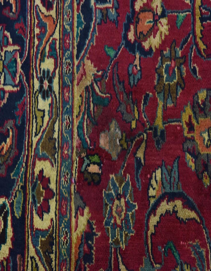 Detail image of  9' 8 x 13'  Hand Knotted Mashad Persian Wool Rug