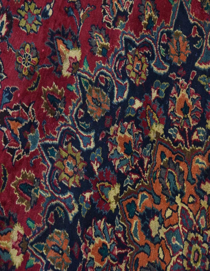 Detail image of  9' 8 x 13'  Hand Knotted Mashad Persian Wool Rug