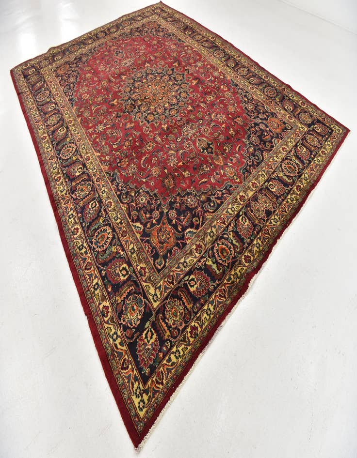 Detail image of  9' 8 x 13'  Hand Knotted Mashad Persian Wool Rug