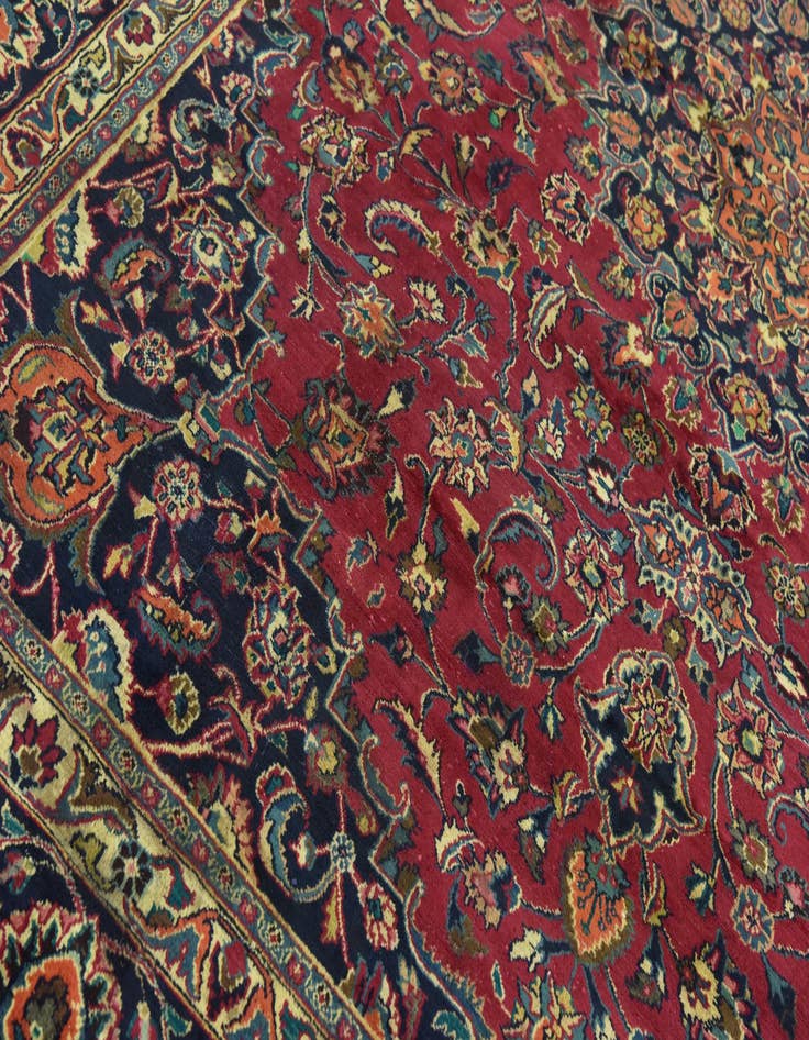 Detail image of  9' 8 x 13'  Hand Knotted Mashad Persian Wool Rug