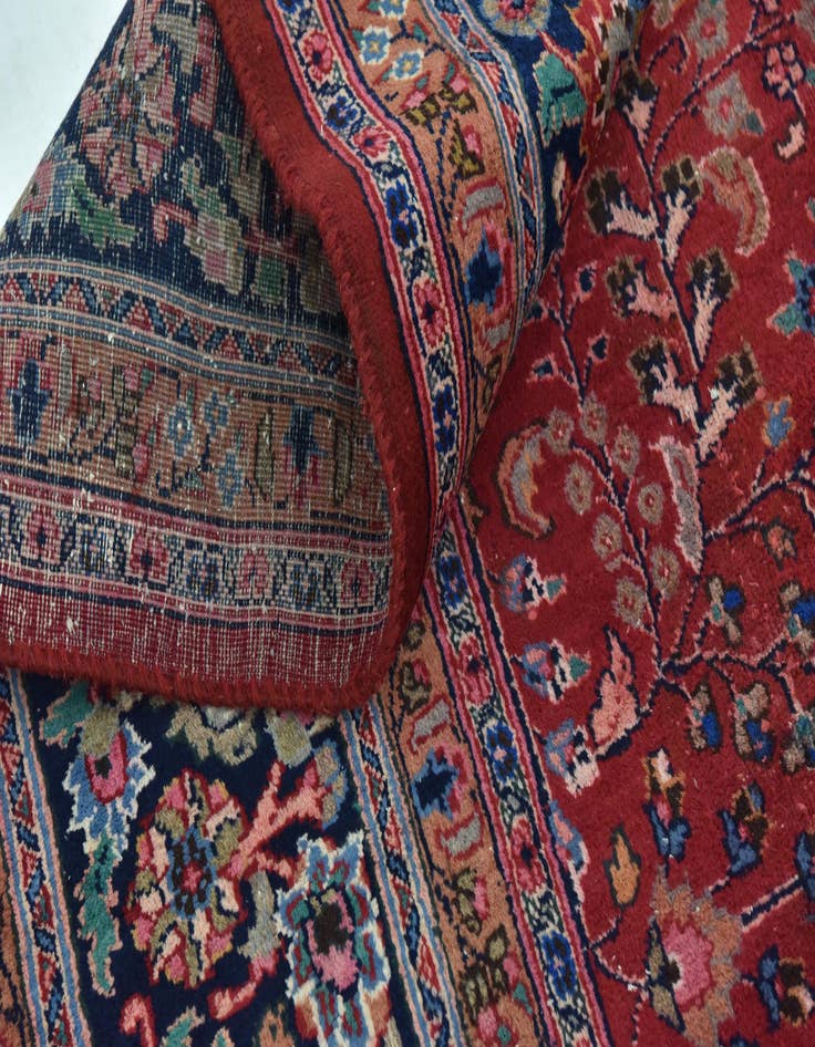 Detail image of  9' 9 x 12' 7  Hand Knotted Mashad Persian Wool Rug