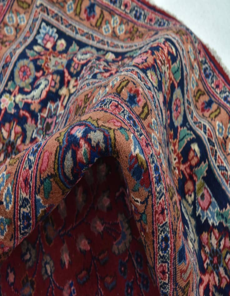 Detail image of  9' 9 x 12' 7  Hand Knotted Mashad Persian Wool Rug