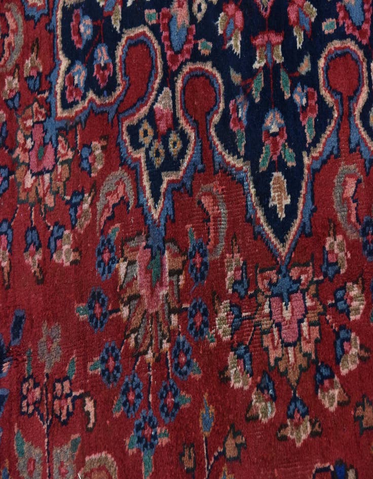 Detail image of  9' 9 x 12' 7  Hand Knotted Mashad Persian Wool Rug