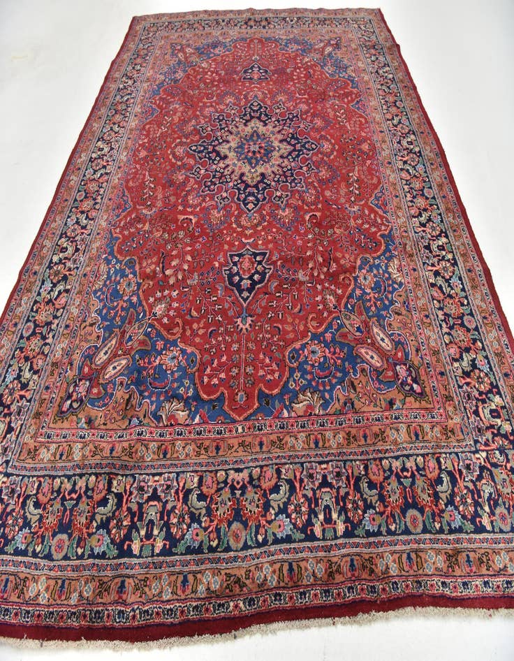 Detail image of  9' 9 x 12' 7  Hand Knotted Mashad Persian Wool Rug