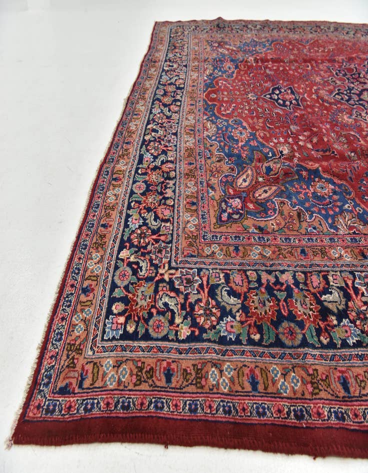 Detail image of  9' 9 x 12' 7  Hand Knotted Mashad Persian Wool Rug