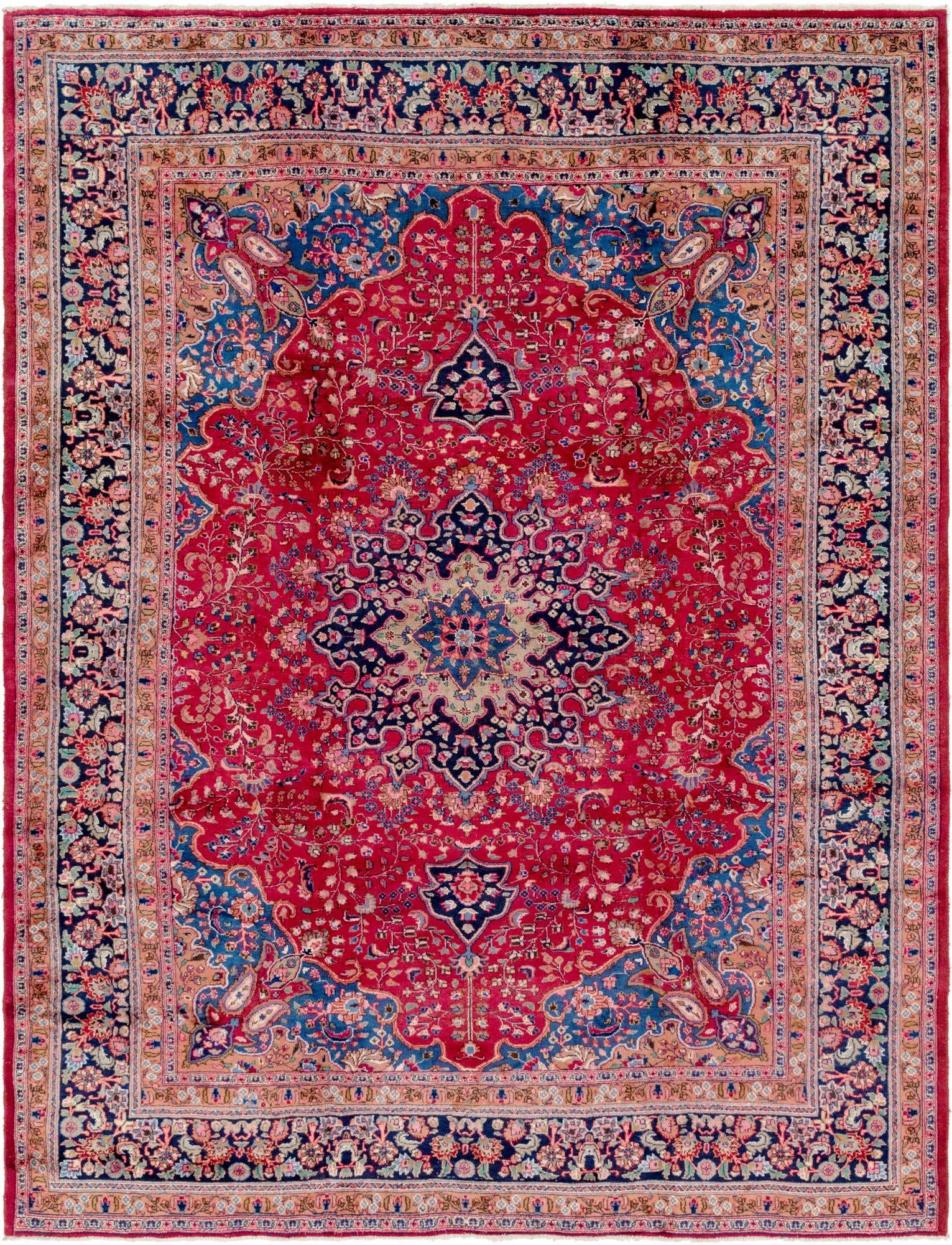 Primary image 9' 9 x 12' 7 Hand Knotted Mashad Persian Wool Rug