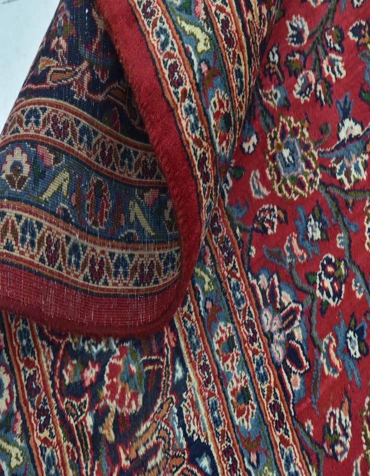 Detail image of  9' 9 x 12' 4  Hand Knotted Mashad Persian Wool Rug