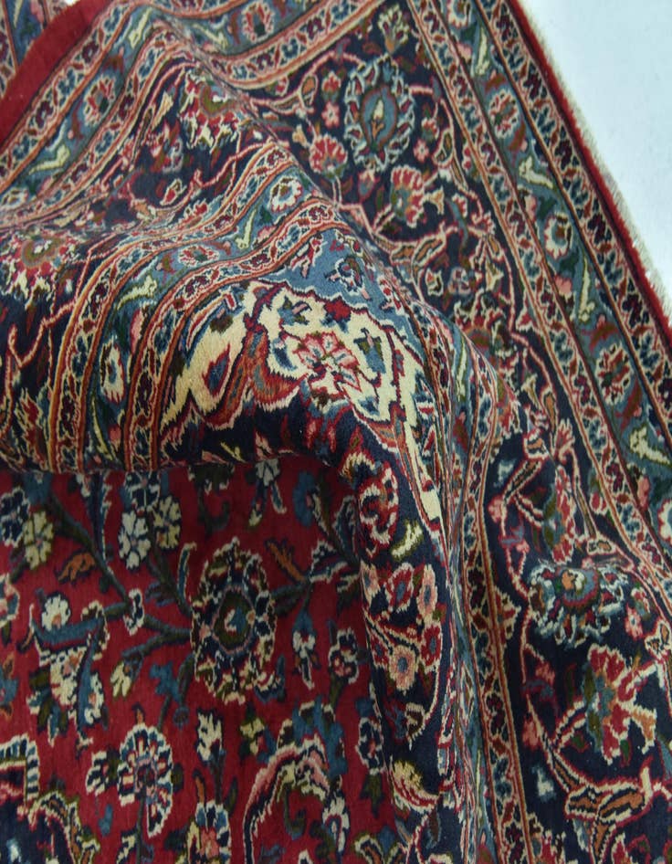 Detail image of  9' 9 x 12' 4  Hand Knotted Mashad Persian Wool Rug