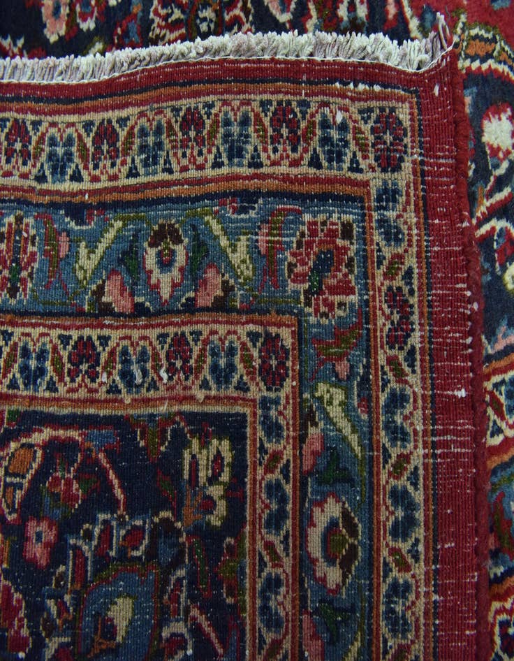 Detail image of  9' 9 x 12' 4  Hand Knotted Mashad Persian Wool Rug