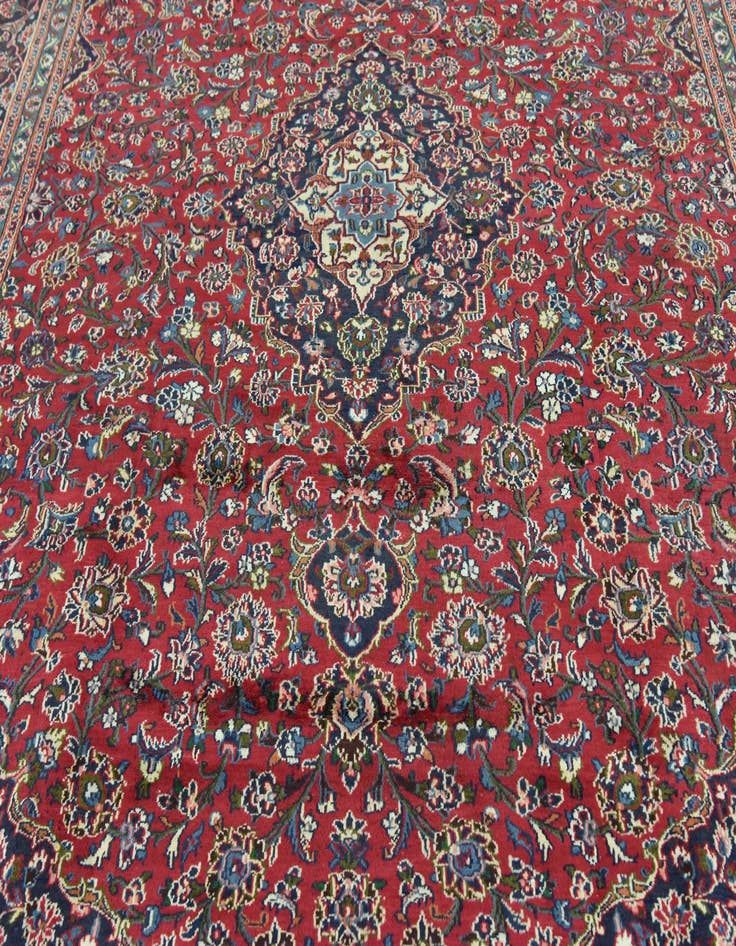 Detail image of  9' 9 x 12' 4  Hand Knotted Mashad Persian Wool Rug