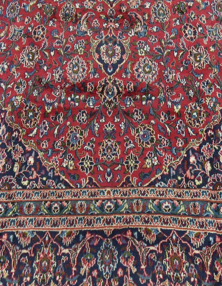 Detail image of  9' 9 x 12' 4  Hand Knotted Mashad Persian Wool Rug