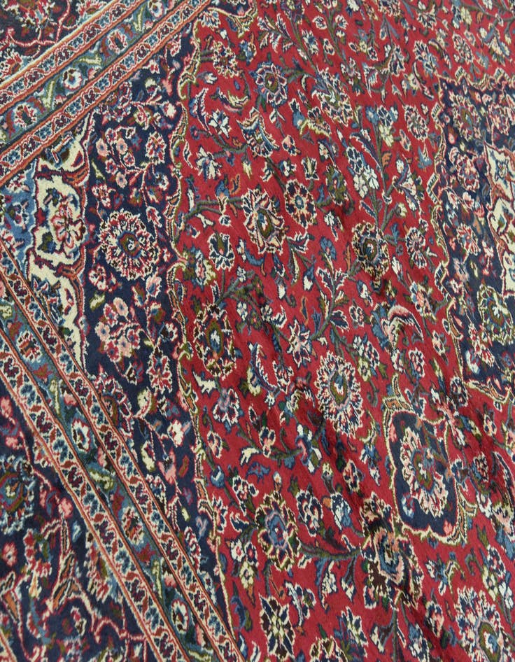 Detail image of  9' 9 x 12' 4  Hand Knotted Mashad Persian Wool Rug
