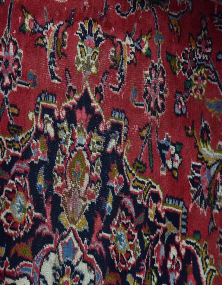 Detail image of  9' 8 x 12' 7  Hand Knotted Mashad Persian Wool Rug