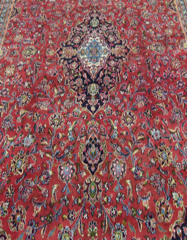 Detail image of  9' 8 x 12' 7  Hand Knotted Mashad Persian Wool Rug