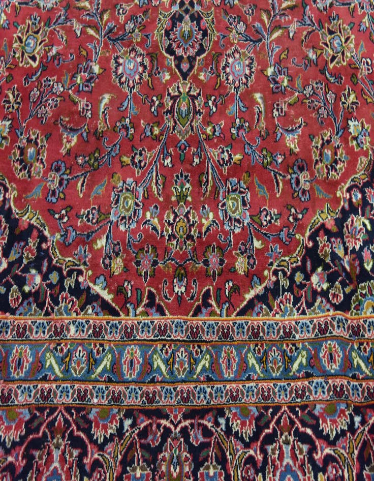 Detail image of  9' 8 x 12' 7  Hand Knotted Mashad Persian Wool Rug