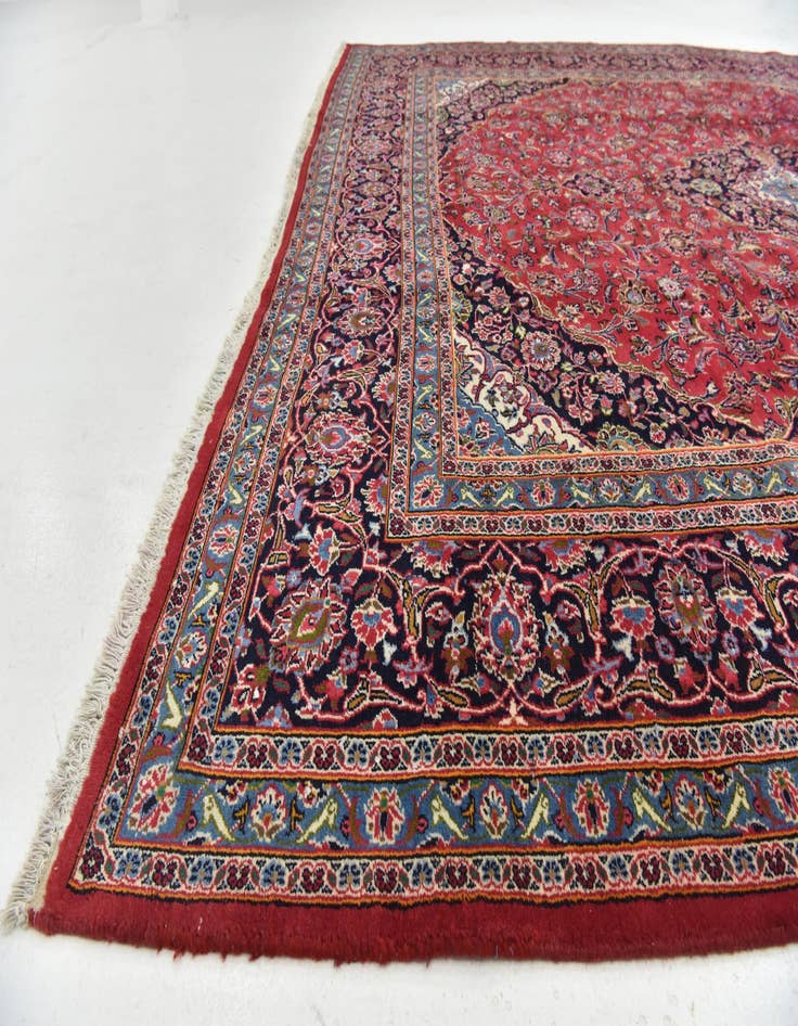 Detail image of  9' 8 x 12' 7  Hand Knotted Mashad Persian Wool Rug