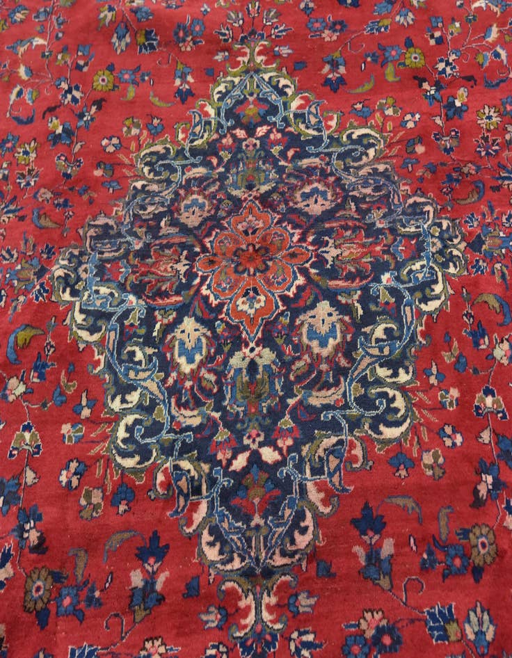 Detail image of  9' 10 x 12' 7  Hand Knotted Mashad Persian Wool Rug