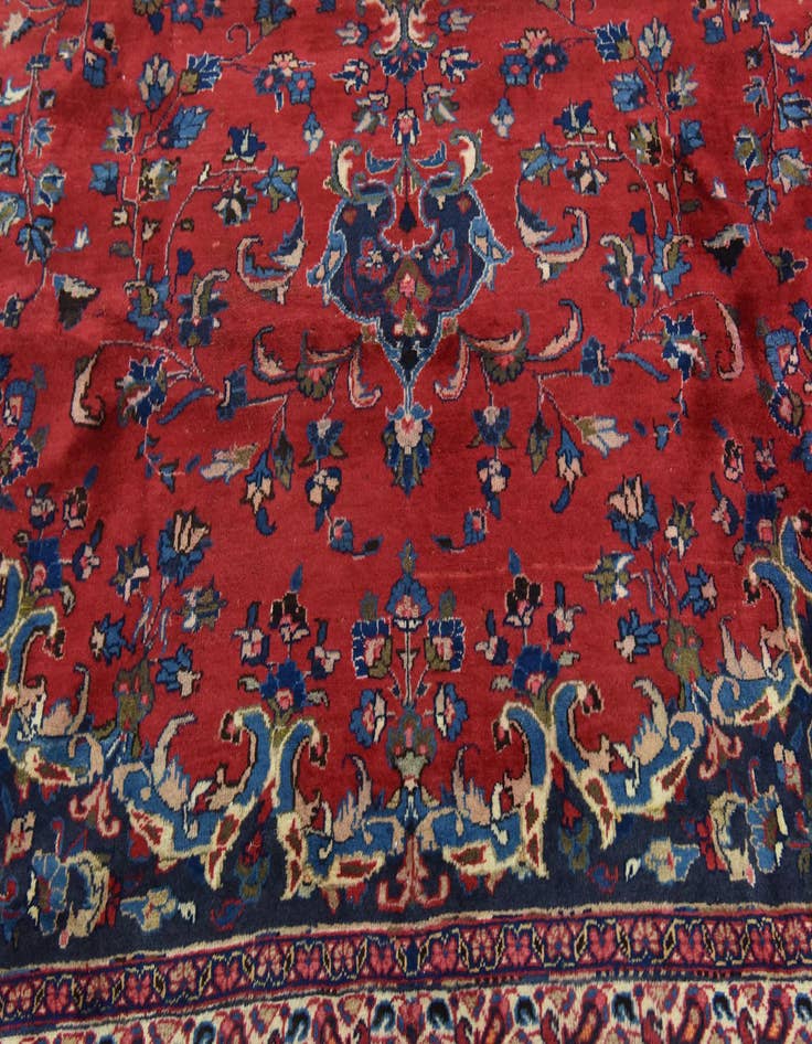 Detail image of  9' 10 x 12' 7  Hand Knotted Mashad Persian Wool Rug