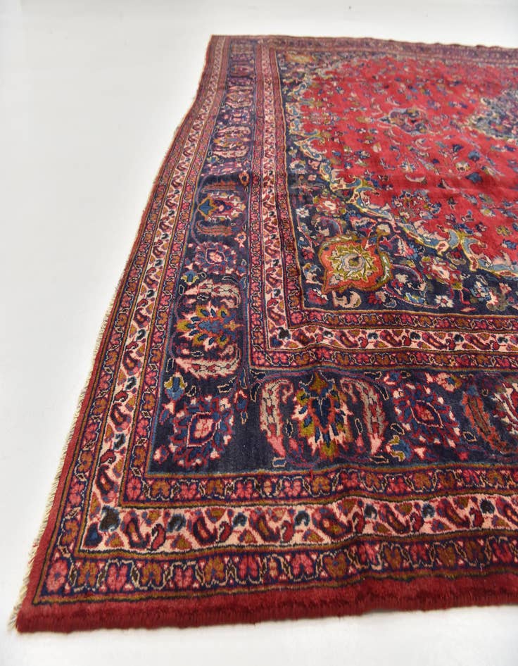 Detail image of  9' 10 x 12' 7  Hand Knotted Mashad Persian Wool Rug