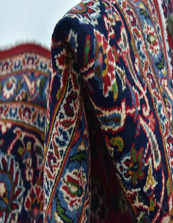 Detail image of  9' 9 x 12' 6  Hand Knotted Mashad Persian Wool Rug