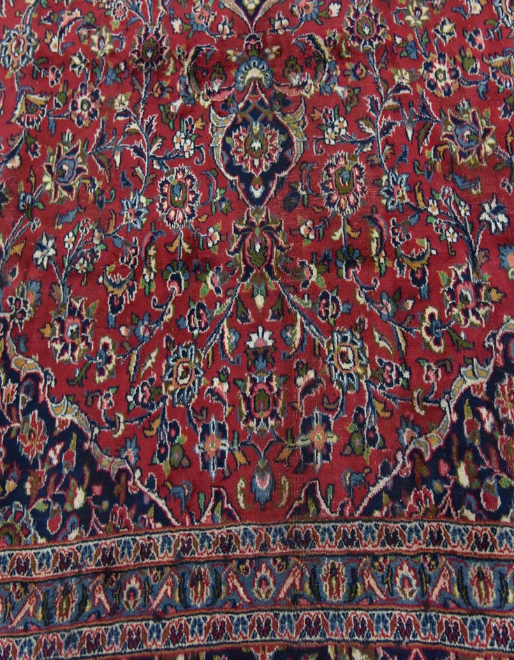 Detail image of  9' 9 x 12' 6  Hand Knotted Mashad Persian Wool Rug