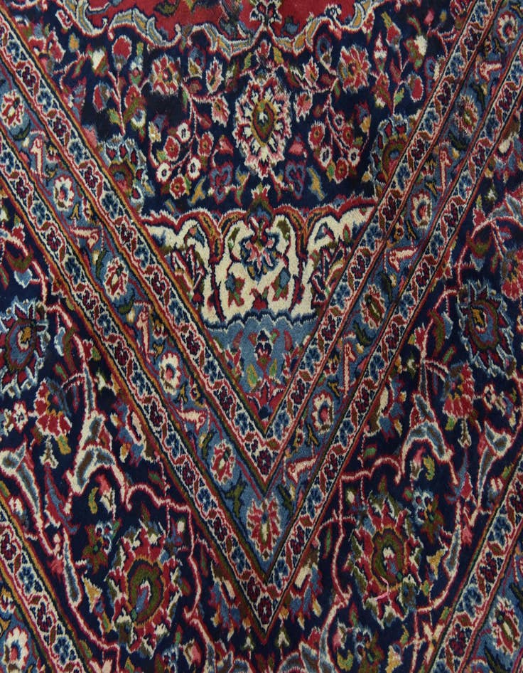 Detail image of  9' 9 x 12' 6  Hand Knotted Mashad Persian Wool Rug