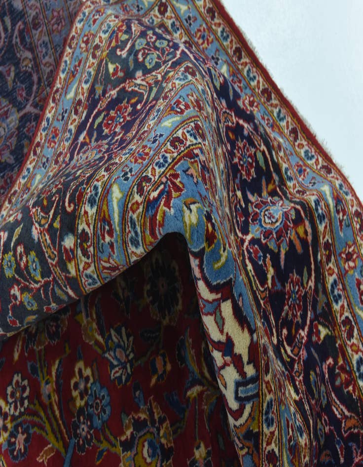 Detail image of  9' 8 x 13'  Hand Knotted Mashad Persian Wool Rug