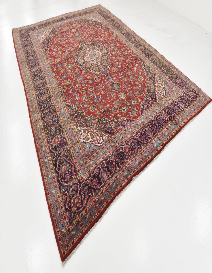 Detail image of  9' 8 x 13'  Hand Knotted Mashad Persian Wool Rug