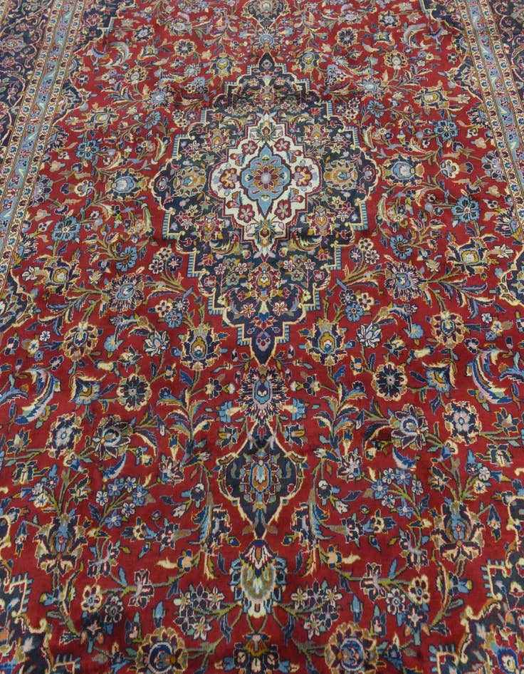 Detail image of  9' 8 x 13'  Hand Knotted Mashad Persian Wool Rug