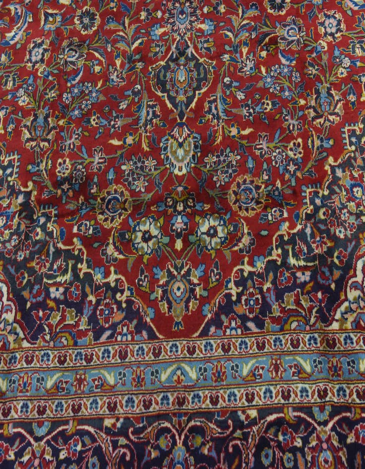 Detail image of  9' 8 x 13'  Hand Knotted Mashad Persian Wool Rug