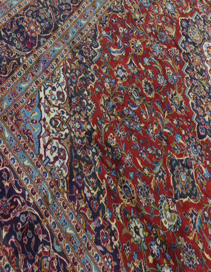 Detail image of  9' 8 x 13'  Hand Knotted Mashad Persian Wool Rug